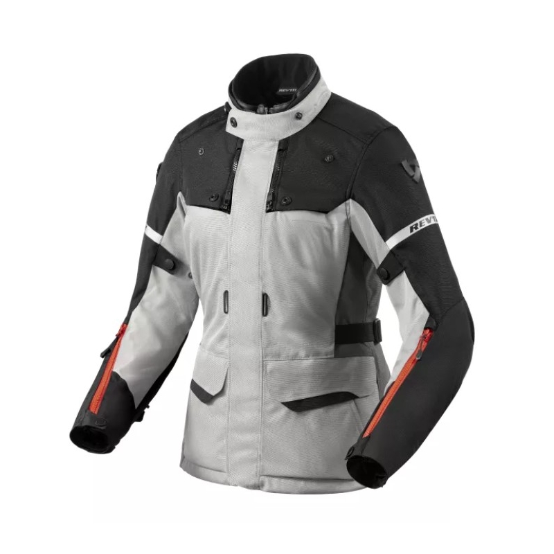 Jacheta de motociclete Revit Outback 4 H2O pentru femei, argintiu și negru