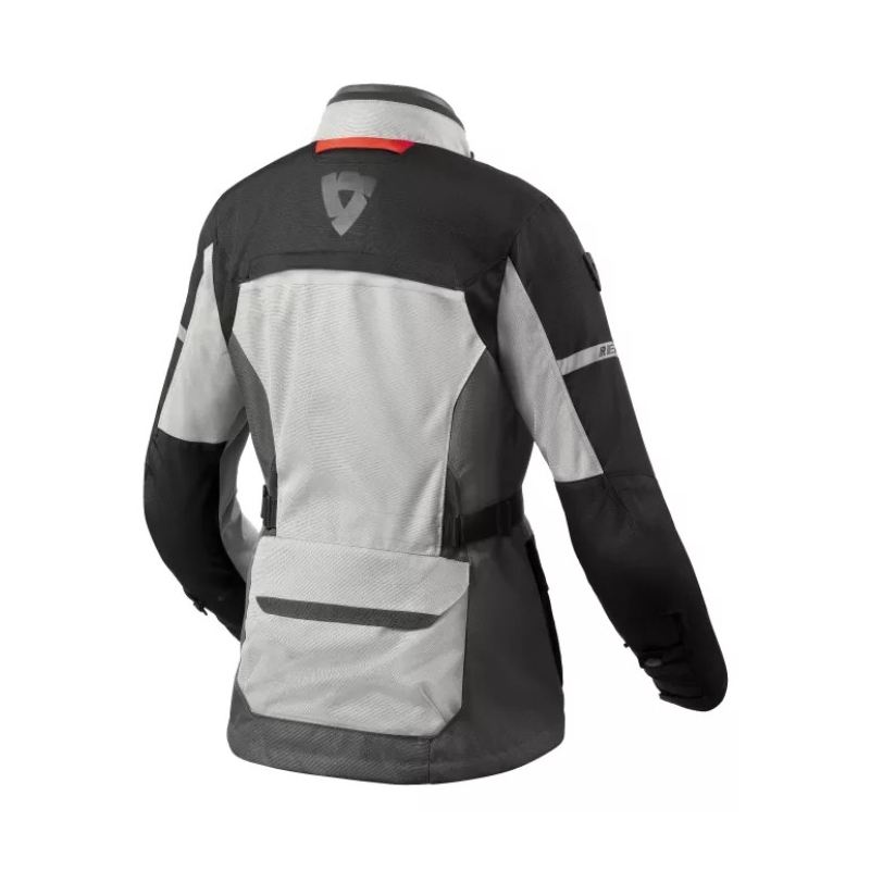 Jacheta de motociclete Revit Outback 4 H2O pentru femei, argintiu și negru