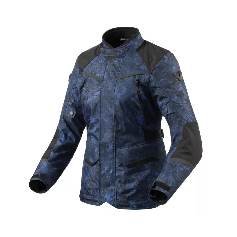 Jachetă de motocicletă pentru femei Revit Voltiac 3 H2O camuflaj albastru pentru motociclete lichidare