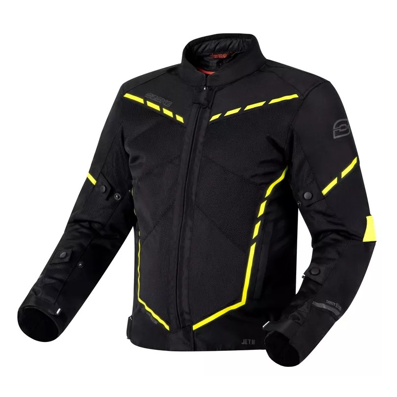 Geacă moto Ozone Jet II negru-galben-fluo lichidare
