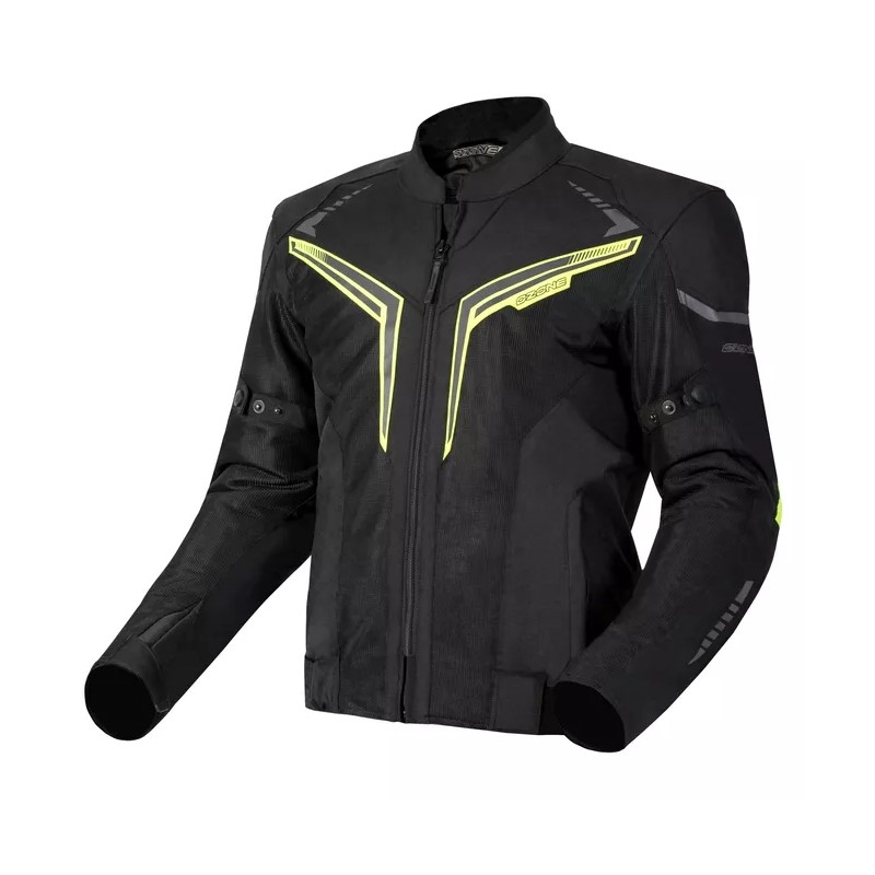 Jachetă de motociclist Ozone Flow negru-galben-fluo lichidare