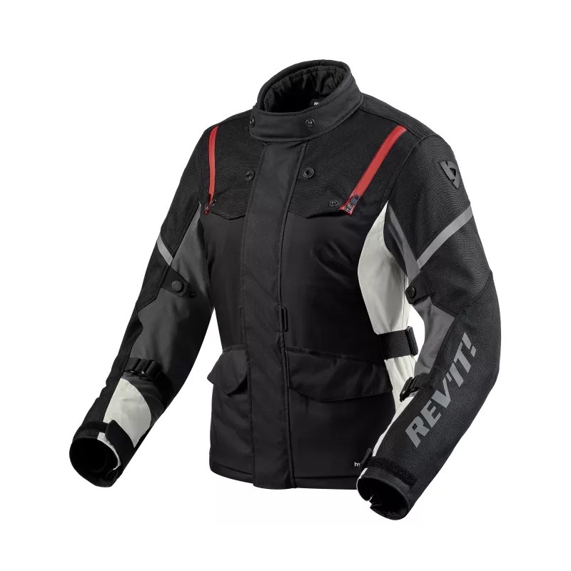 Jachetă de motocicletă Revit Horizon 3 H2O negru și roșu pentru femei