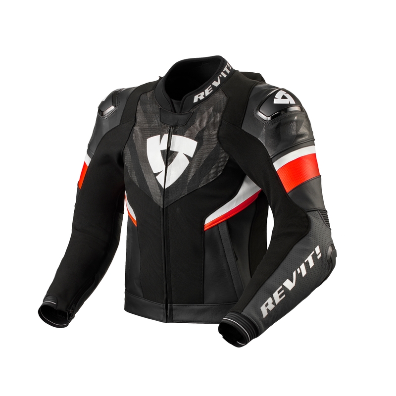 Geaca moto Revit Hyperspeed 2 Pro negru-rosu fluo de vânzare lichidare