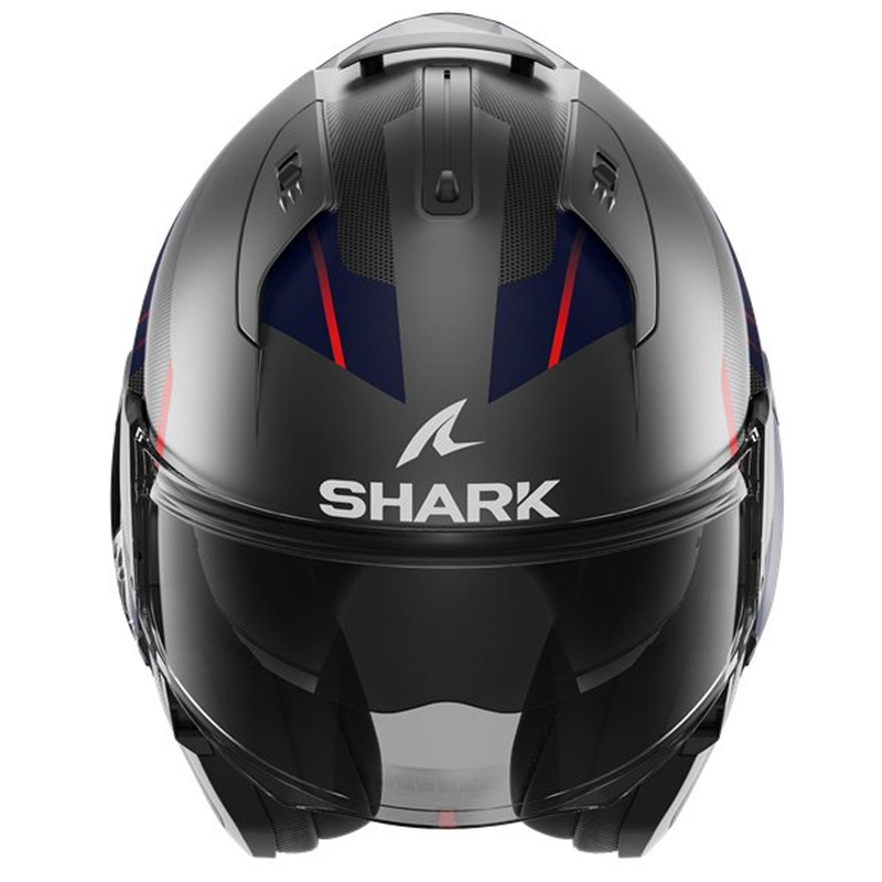 Cască de protecție cu clapetă SHARK EVO-ES Kryd negru-roșu-albastru închis