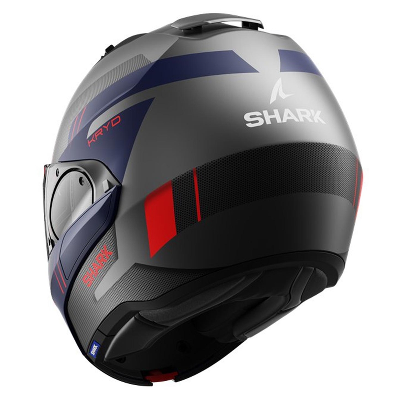 Cască de protecție cu clapetă SHARK EVO-ES Kryd negru-roșu-albastru închis