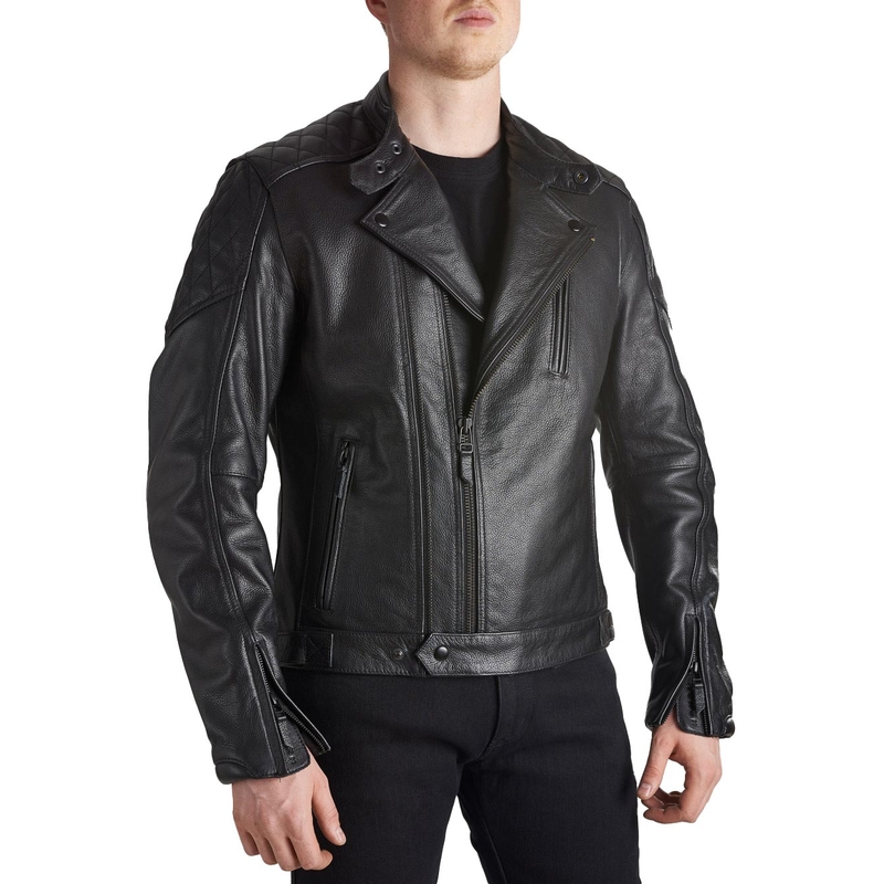 Jachetă de motocicletă din piele PANDO MOTO Twin negru lichidare