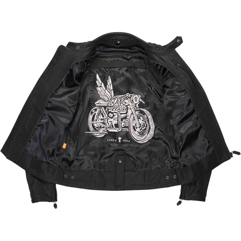 Jachetă de motocicletă din piele PANDO MOTO Tatami LT 01 negru lichidare
