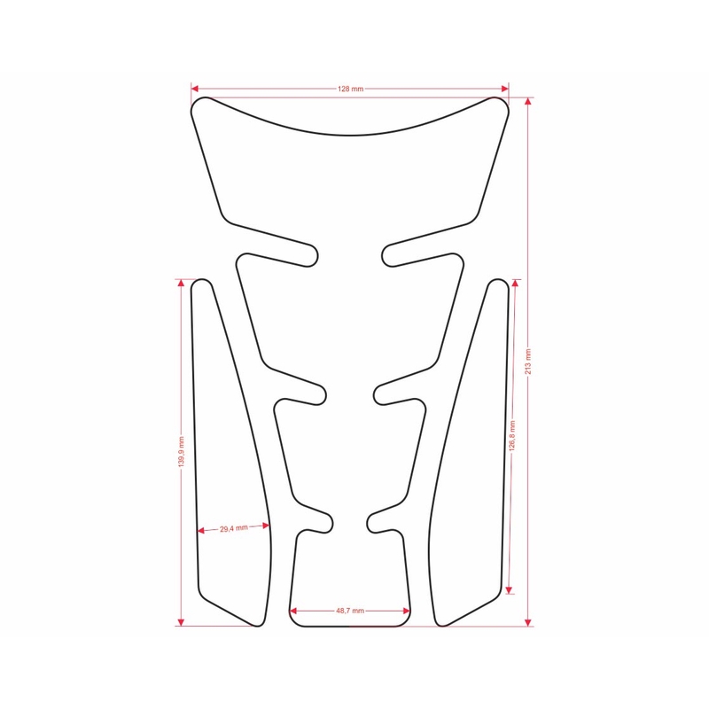 Capac rezervor combustibil - Print Wings tankpad argintiu cu partea laterală