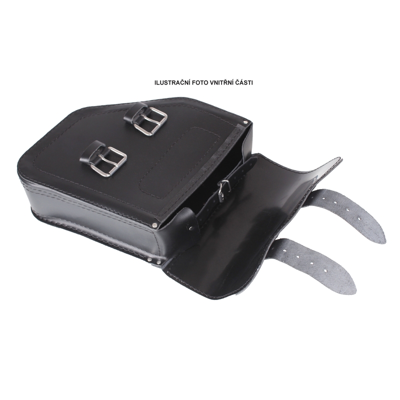 Leather saddlebag CUSTOMACCES DETROIT Negru stanga