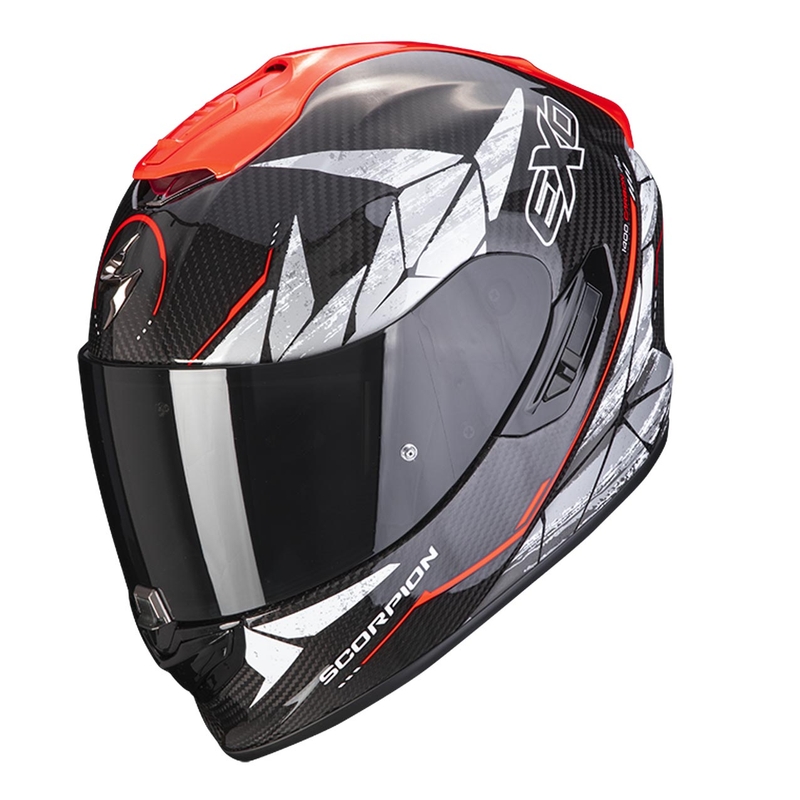 Cască integrală Scorpion EXO-1400 EVO Carbon Air Aranea negru-roșu-fluo