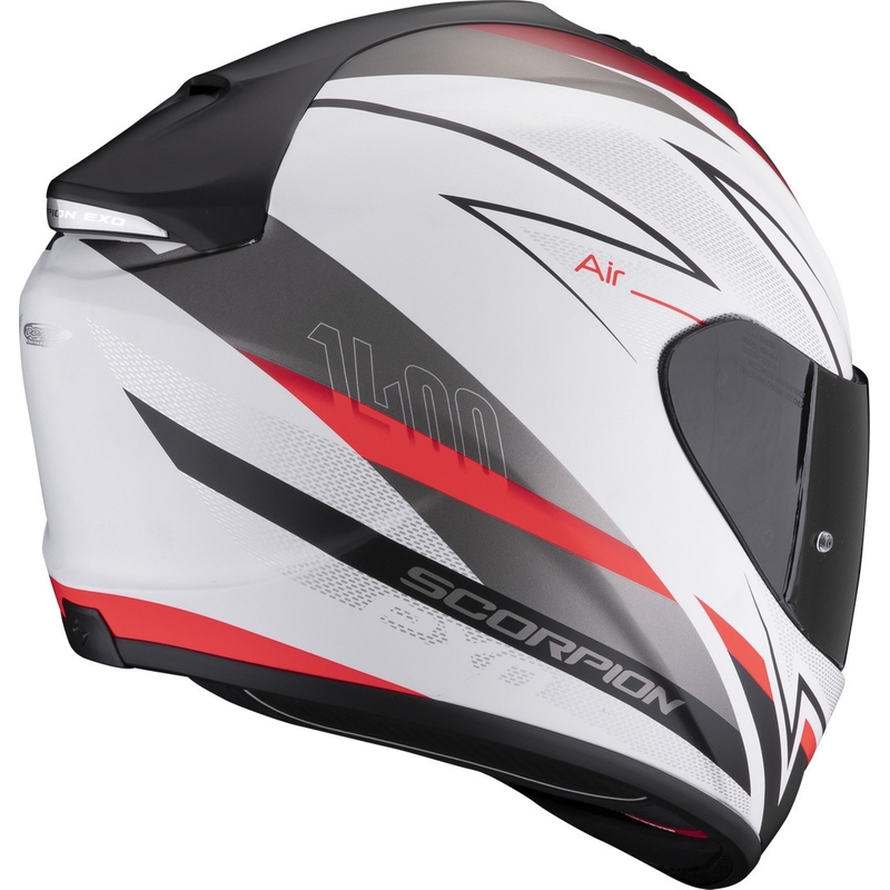 Cască de protecție integrală Scorpion EXO-1400 EVO Air Thelios alb-roșu