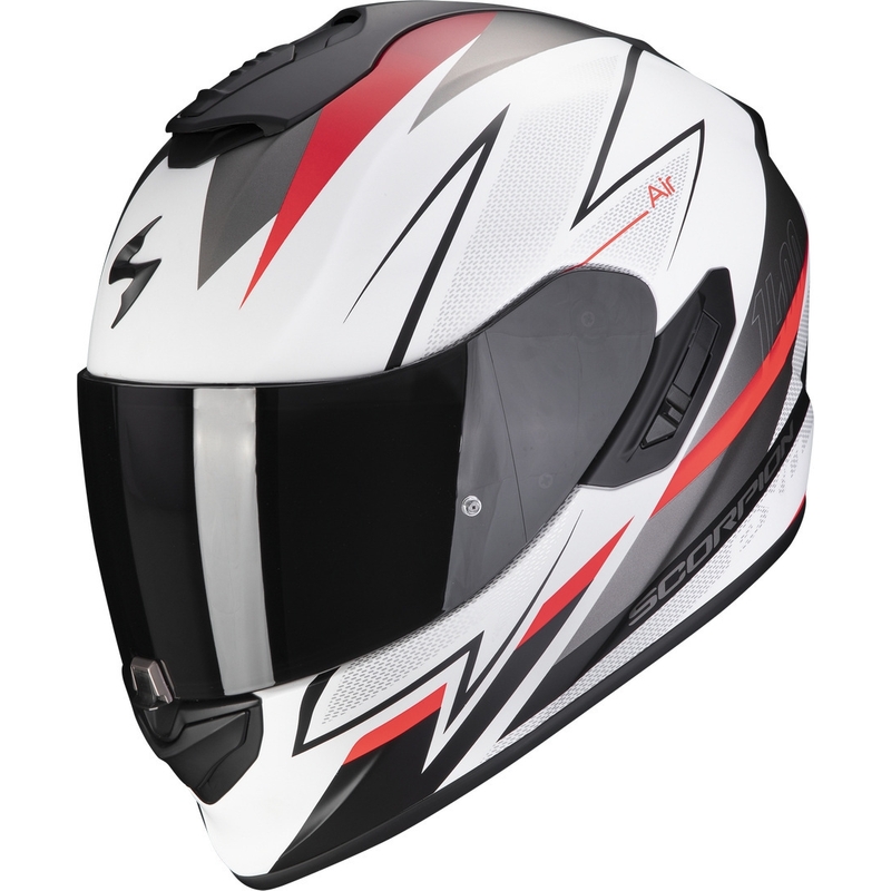 Cască de protecție integrală Scorpion EXO-1400 EVO Air Thelios alb-roșu