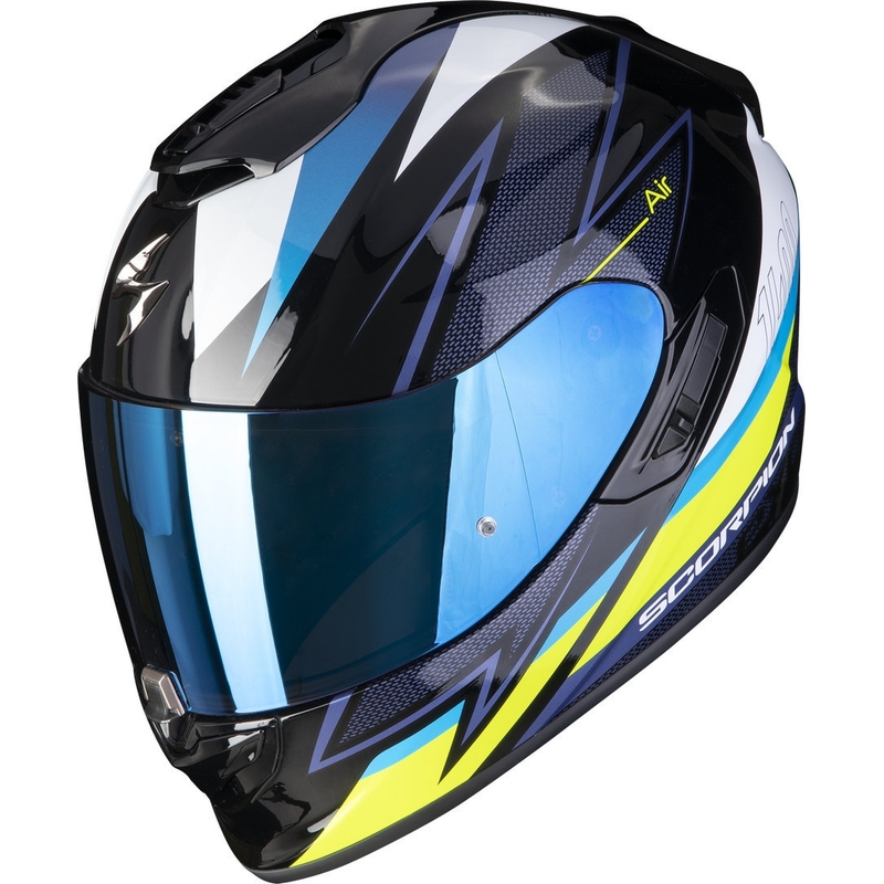 Cască integrală Scorpion EXO-1400 EVO Air Thelios negru-albastru-galben-fluo