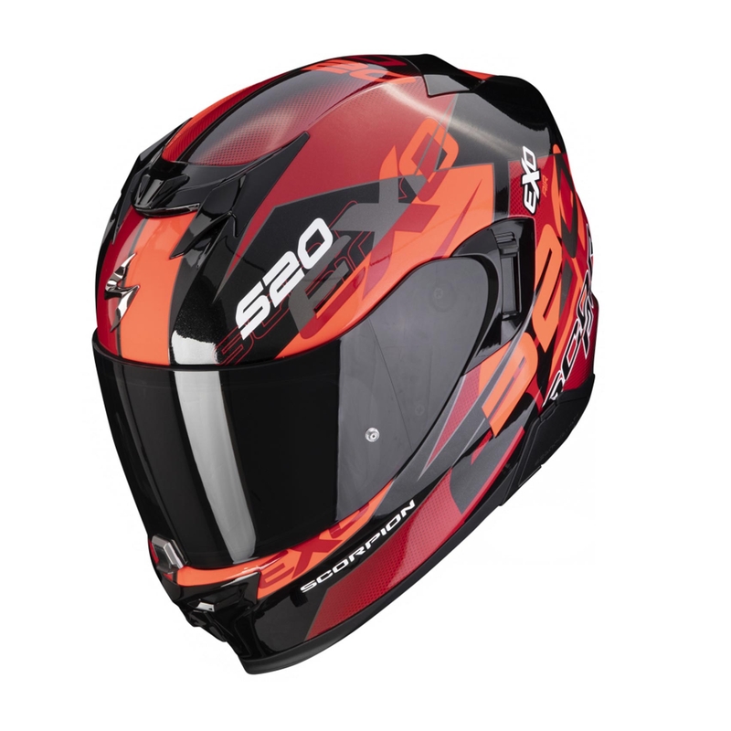 Cască de motocicletă integrală Scorpion EXO-520 EVO Air Cover metalic negru-roșu