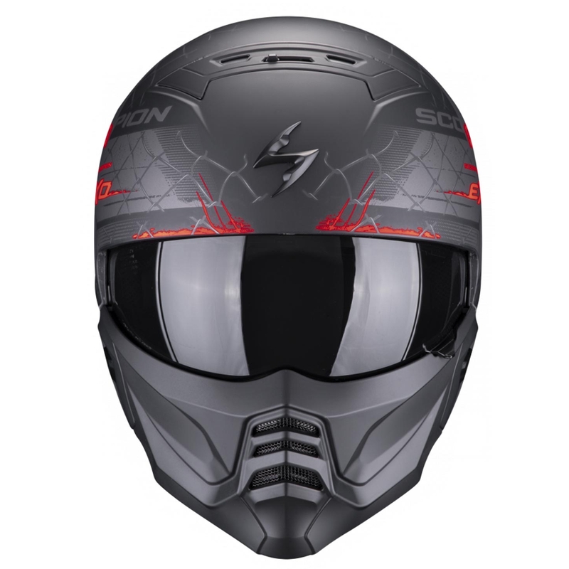 Cască Scorpion EXO-COMBAT II Xenon negru-roșu mat