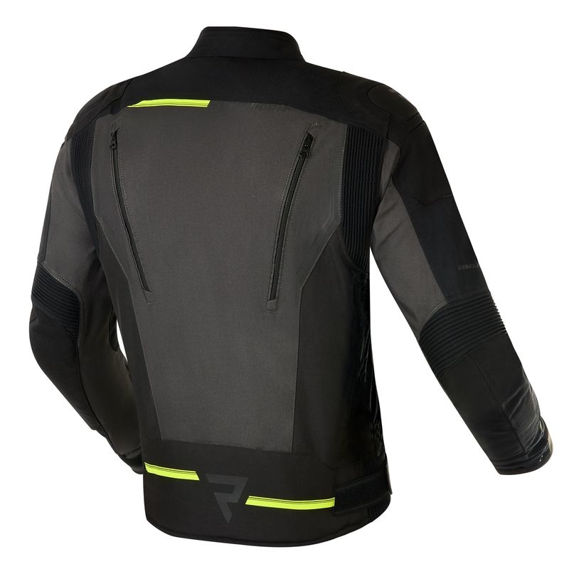 Jachetă de motociclist Rebelhorn Borg negru-cenușiu închis-galben-fluo