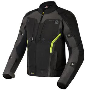 Jachetă de motociclist Rebelhorn Borg negru-cenușiu închis-galben-fluo