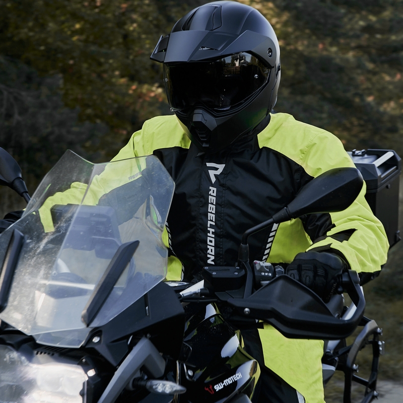 Jachetă de ploaie Moto Rebelhorn Patrol galben fluo-negru
