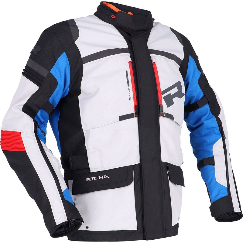 Jachetă pentru motociclete RICHA Brutus GTX gri-albastru-roșu lichidare