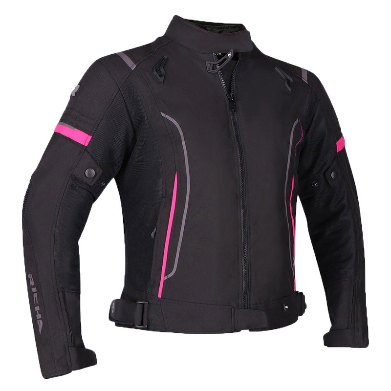 Jachetă de motocicletă RICHA Airstream 3 negru și roz pentru femei RICHA Airstream 3 negru și roz lichidare