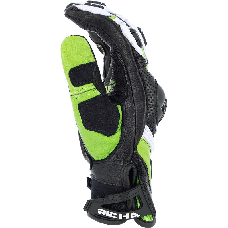Mănuși de motocicletă RICHA Stealth negru-alb-verde lichidare