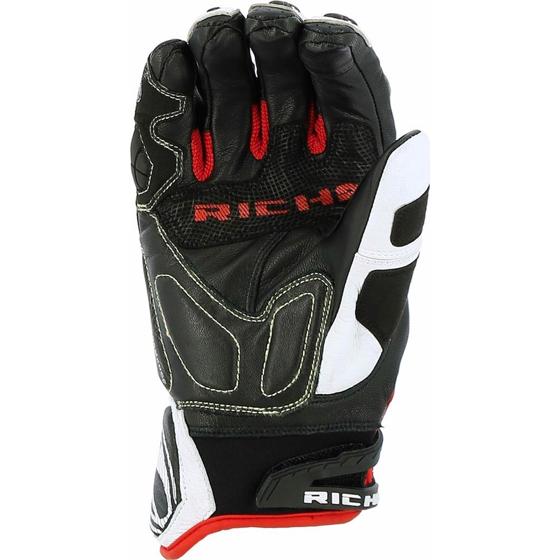 Mănuși de motocicletă RICHA Stealth negru-roșu-alb lichidare