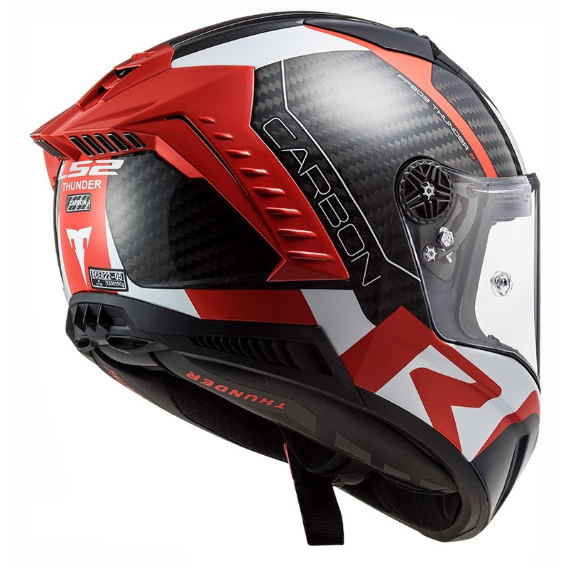 LS2 FF805 Thunder C Racing1 cască de motocicletă integrală LS2 FF805 Thunder C Racing1 negru-alb-roșu