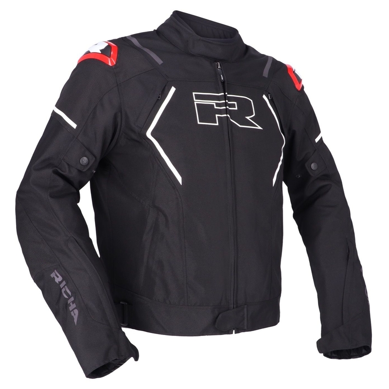 Jachetă pentru motociclete RICHA Vendetta negru-alb-roșu lichidare