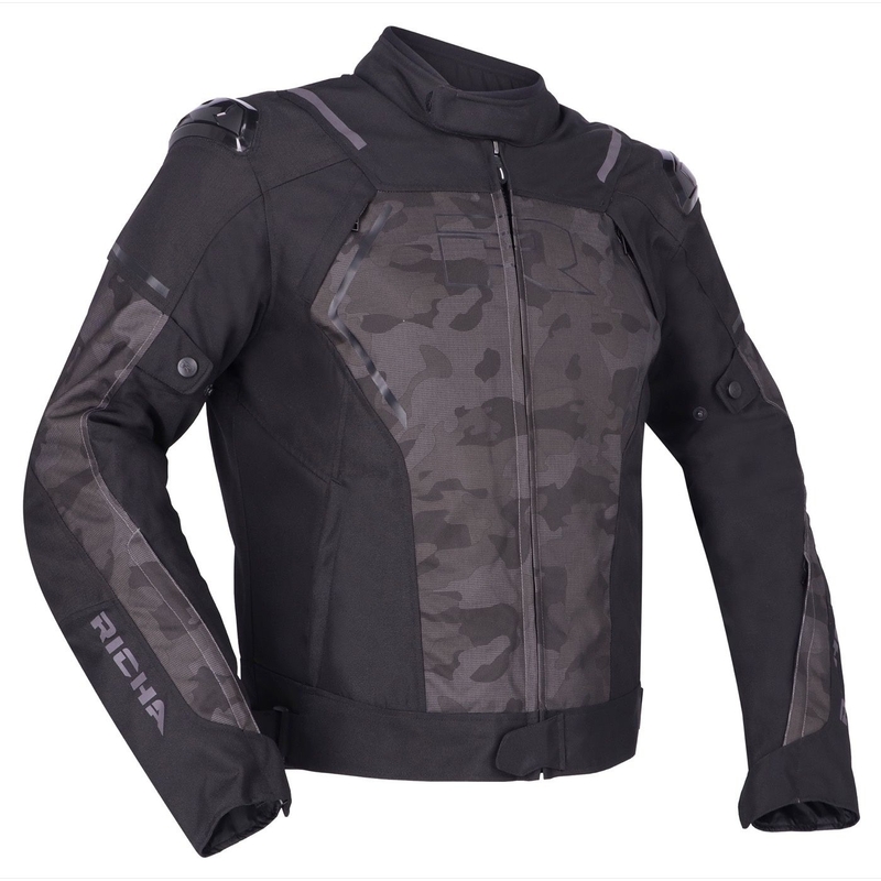 Jachetă de motocicletă RICHA Vendetta negru-gri camuflaj camuflat lichidare