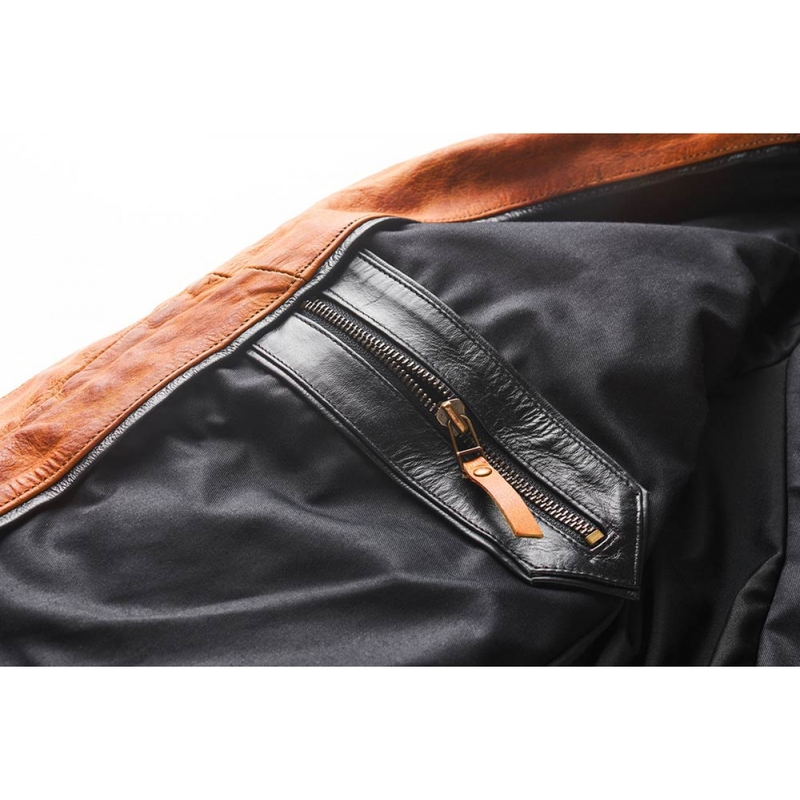 Geacă de motocicletă din piele maro Bourbon Fuel Bourbon lichidare