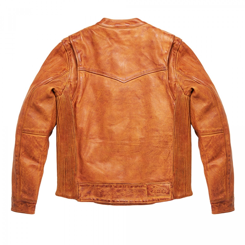 Geacă de motocicletă din piele maro Bourbon Fuel Bourbon lichidare