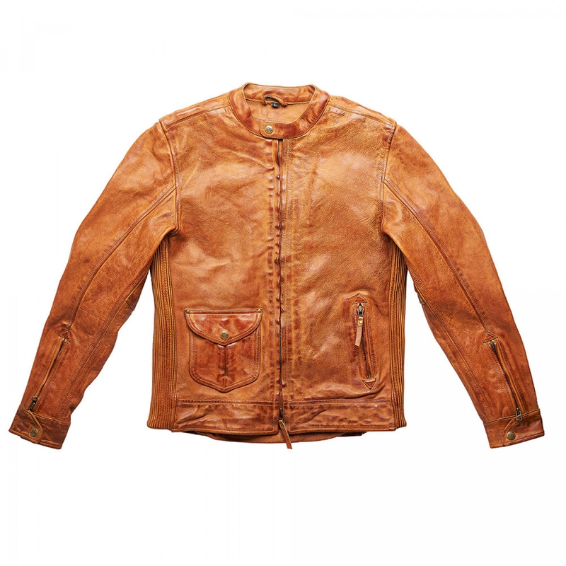 Geacă de motocicletă din piele maro Bourbon Fuel Bourbon lichidare