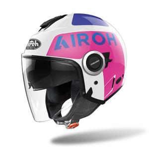 Cască de motocicletă deschisă Airoh Helios Up 2022 gri-roz