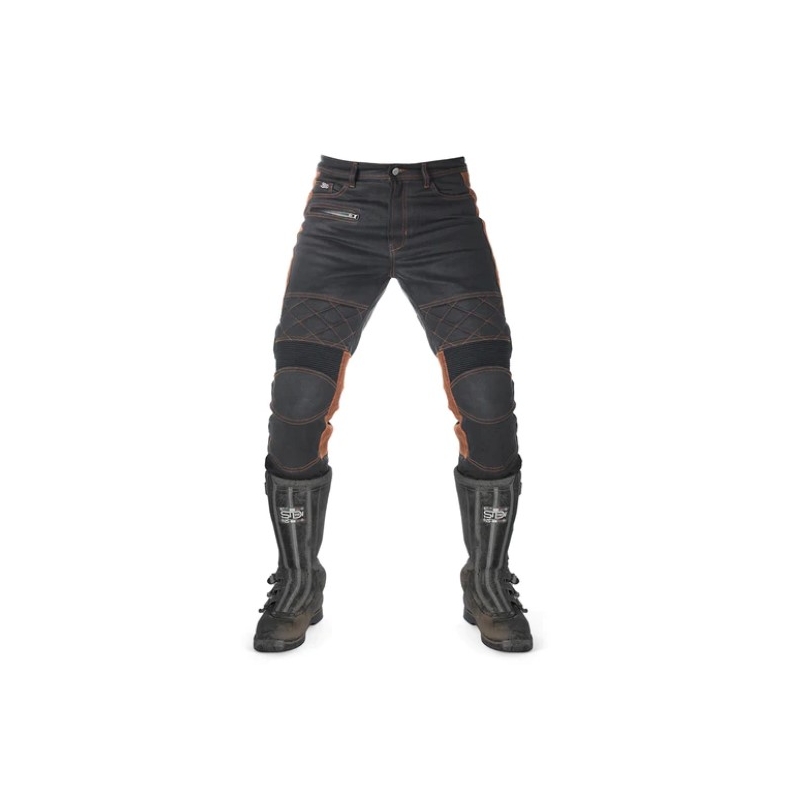 Pantaloni pentru motociclete Fuel Sergeant 2 Waxed maro și negru