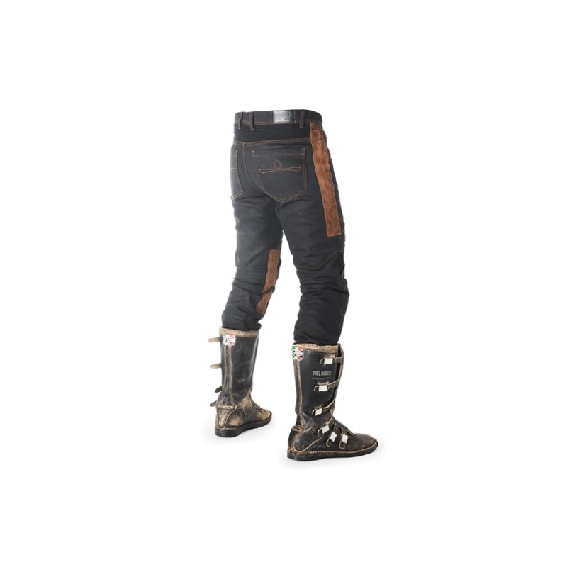 Pantaloni pentru motociclete Fuel Sergeant 2 Waxed maro și negru