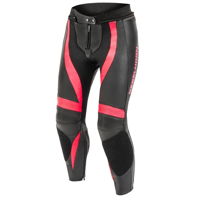 Pantaloni pentru femei Rebelhorn Rebel Rebel Black-Fluo Pink pentru motociclete
