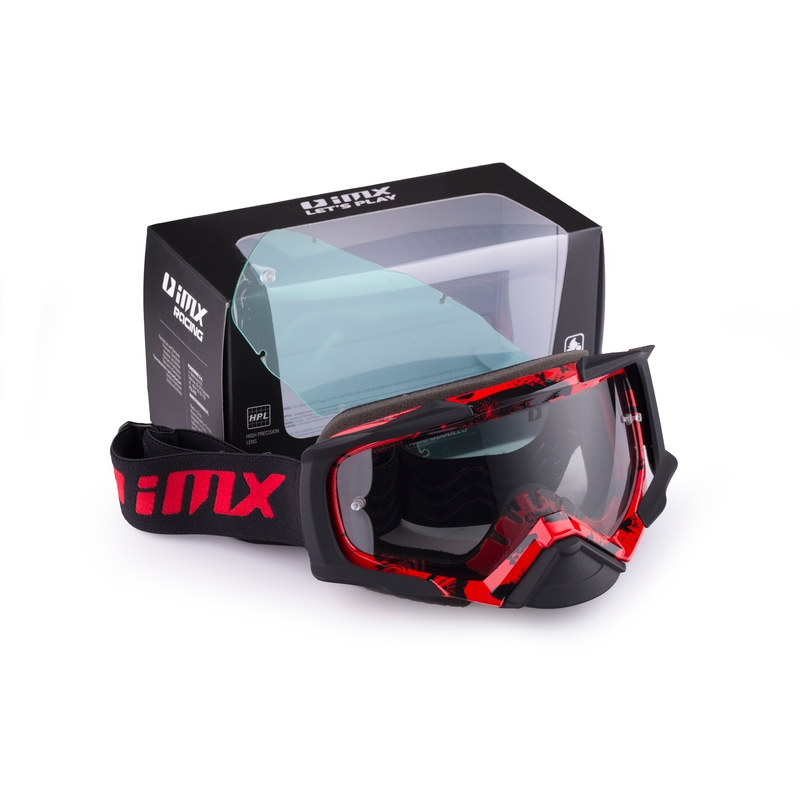 Ochelari de motocros iMX Dust Graphic roșu și negru