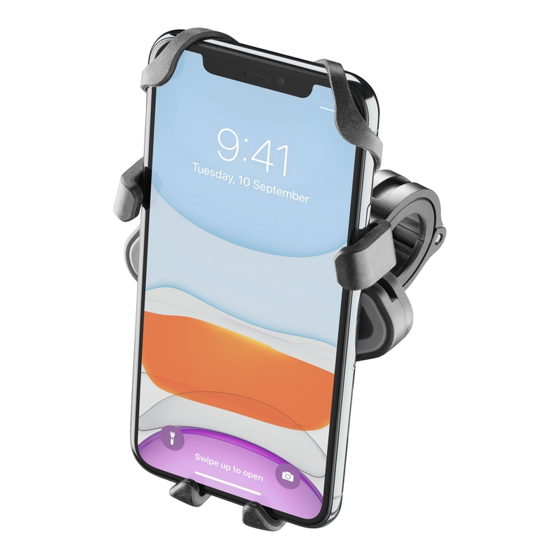Suport universal pentru telefon mobil Interphone Smart Crab cu suport pentru ghidon negru