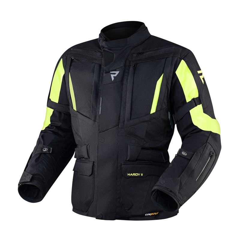 Jachetă pentru motociclete Rebelhorn Hardy II negru-galben-fluo lichidare