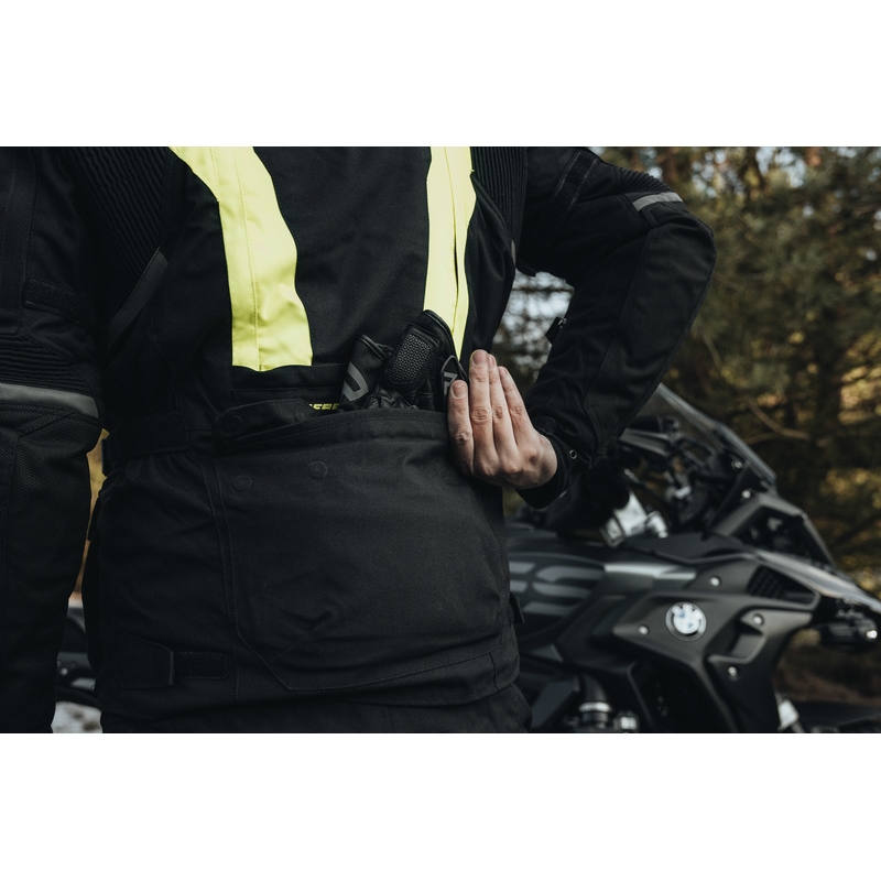 Jachetă pentru motociclete Rebelhorn Hardy II negru-galben-fluo lichidare