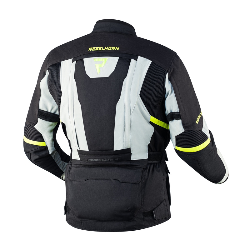 Rebelhorn Hardy II jachetă de motocicletă gri-negru-galben-fluo lichidare