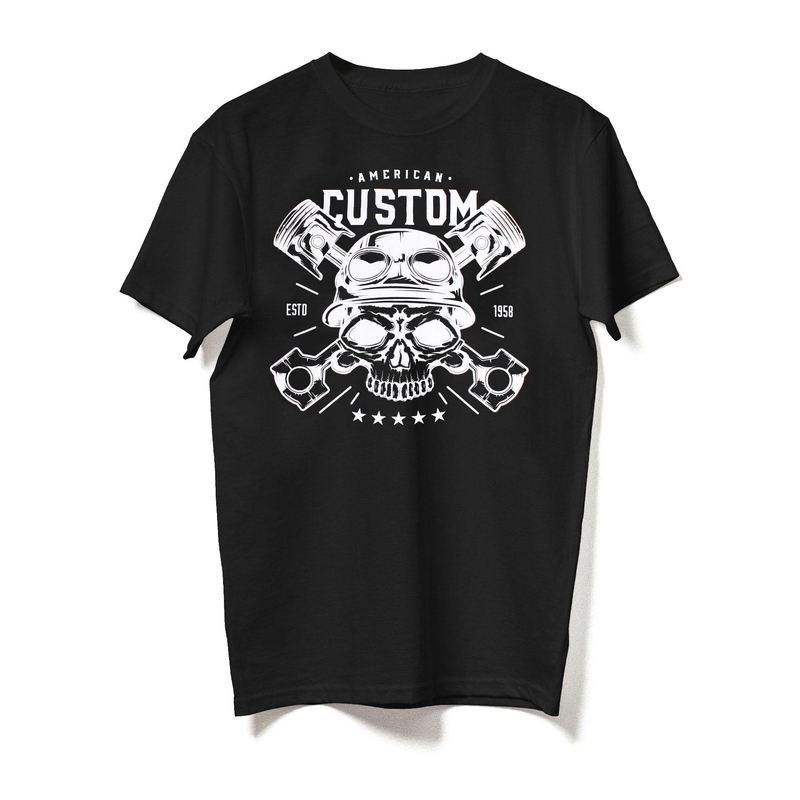 Tricou RSA American personalizat Craniu negru lichidare