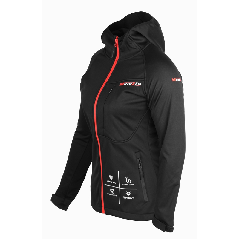 Geacă softshell pentru femei MotoZem Racing Team negru-roșu