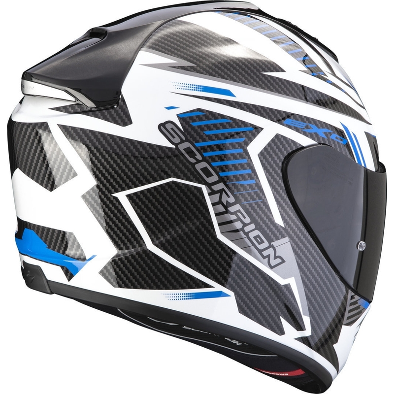 Cască integrală pentru motociclete Scorpion EXO-1400 EVO Air Shell alb-albastru