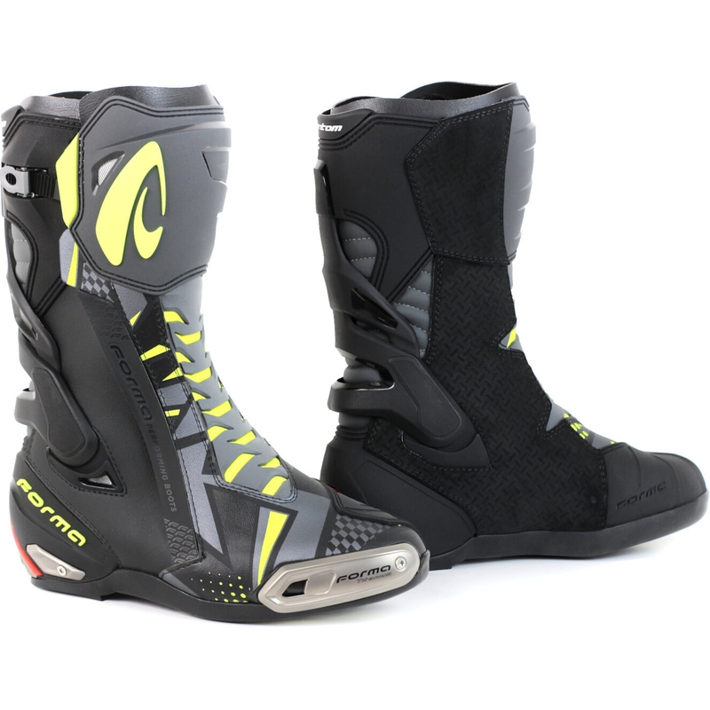 Forma Phantom cizme de motocicletă negru-gri-galben-fluo-galben