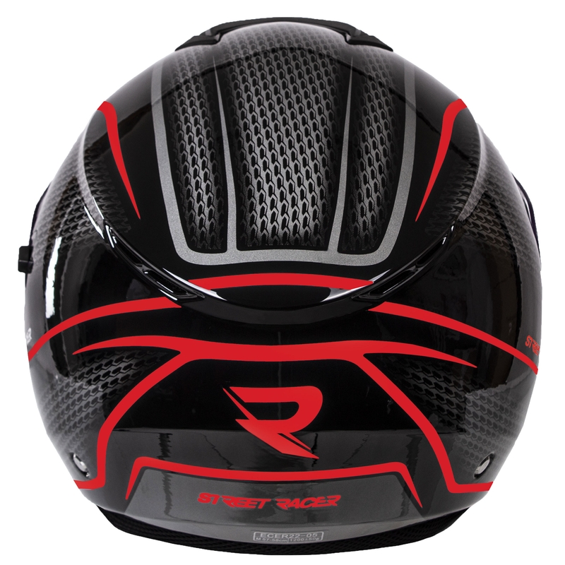 Cască moto open-face Street Racer Pilot negru-roșu - calitate II