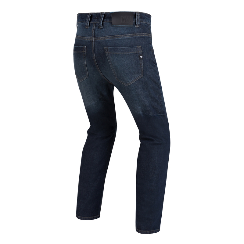 Blugi motociclete PMJ Jackson albastru cropped lichidare