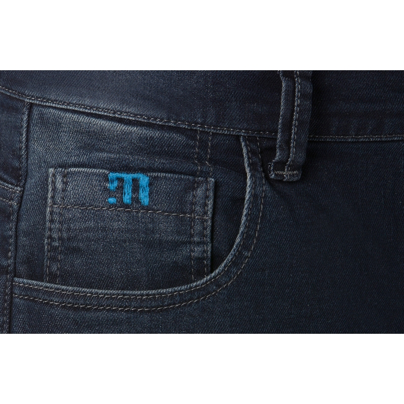 Blugi motociclete PMJ Jackson albastru cropped lichidare