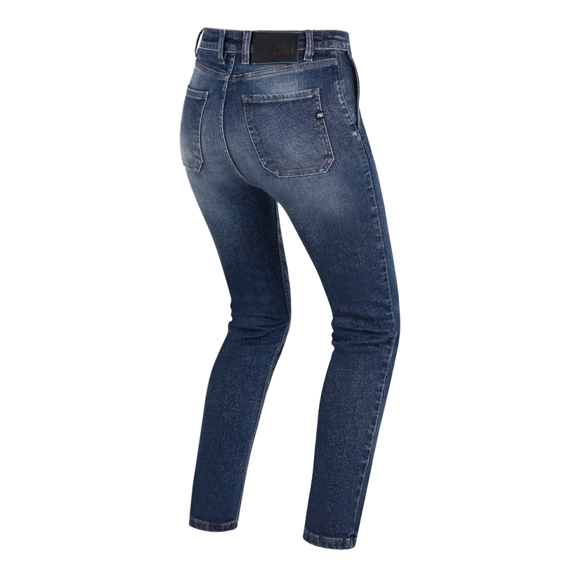 Blugi moto dama PMJ Victoria albastru lichidare