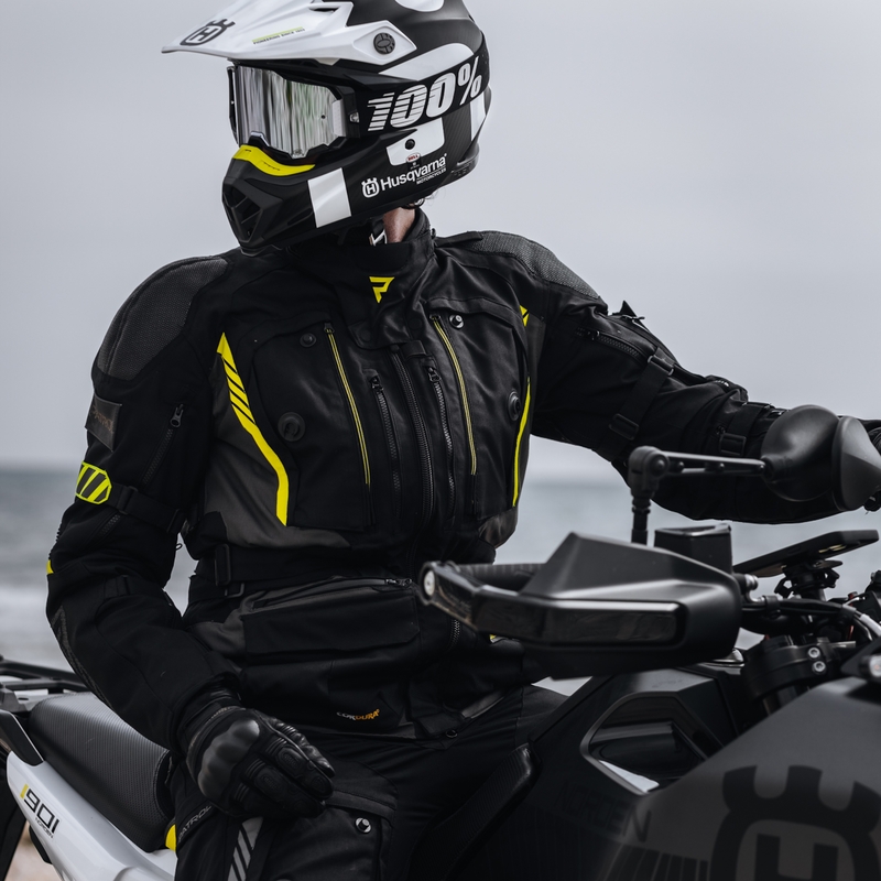 Rebelhorn Patrol jachetă de motocicletă negru-gri-gri-fluo-galbenă